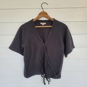 Madewell Drapey Ottoman Jacquard Wrap Top Size Small